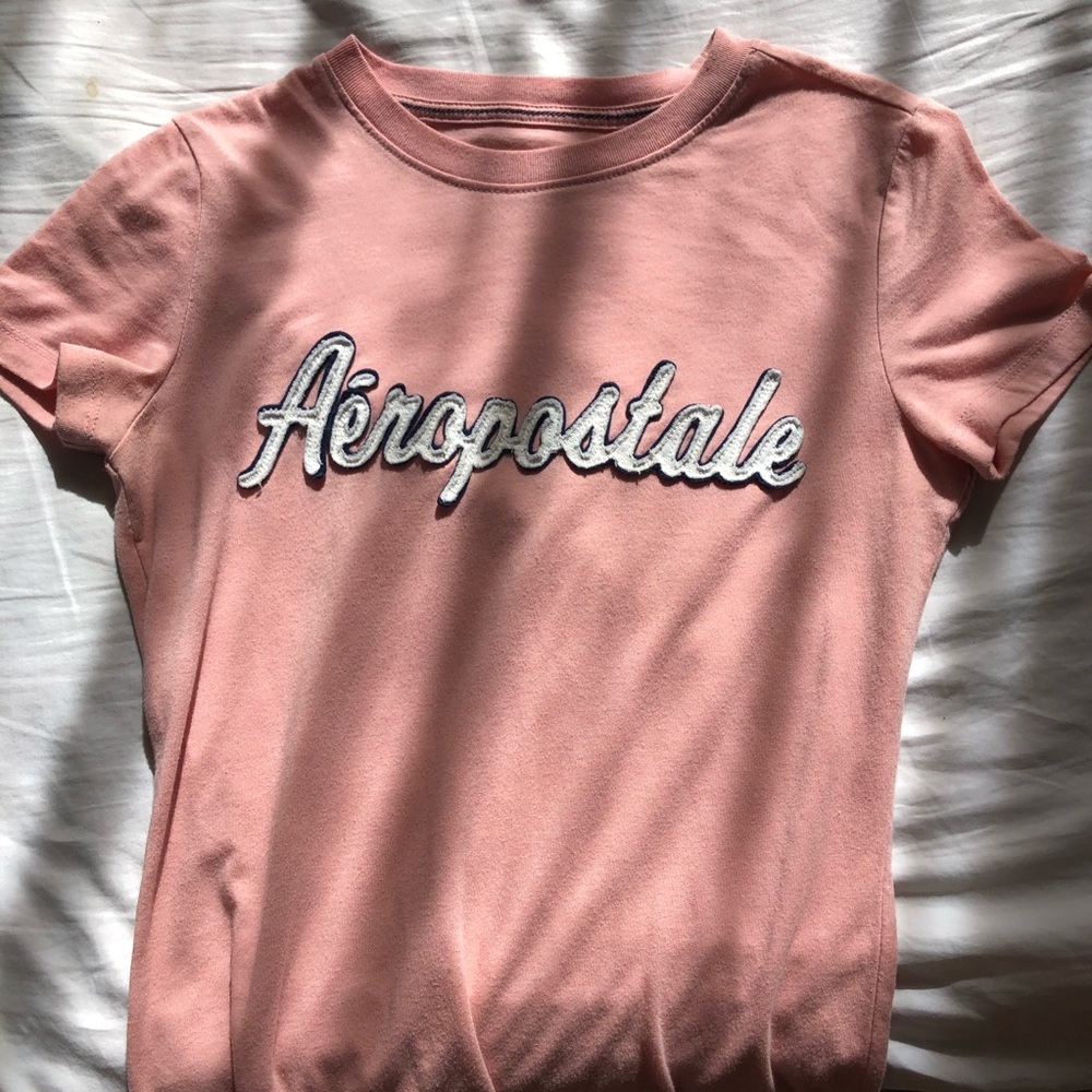 AEROPOSTAL Logo Salmon Slim Tee